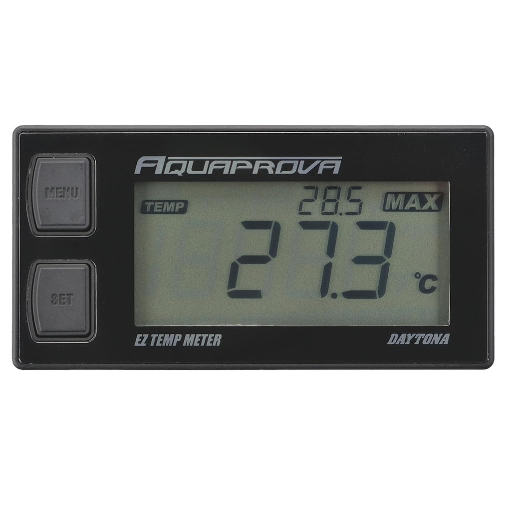 Daytona AQUAPROVA Motorcycle Oil Temperature Gauge Digital Waterproof Battery Operated EZ Series Tempmeter 72812 Temperature/Water