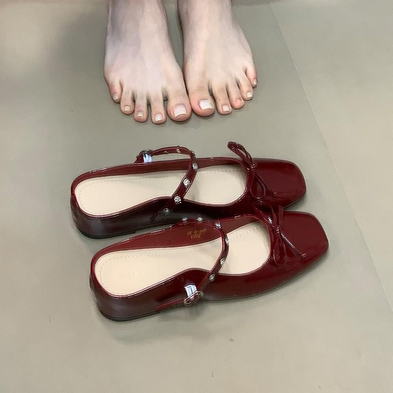 

inner height increase thick bottom bow soft bottom naked pink bag head half slippers women wear muller cool slippers in summer 35