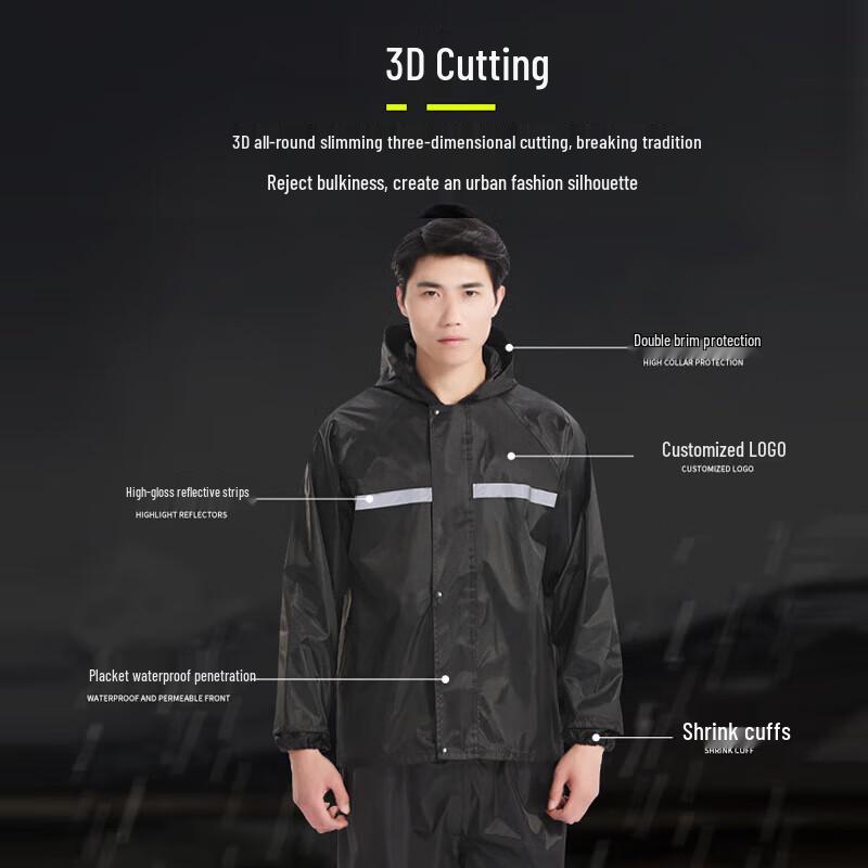 Yuzhongyi Outdoor Cycling Reflective Rain Suit Set