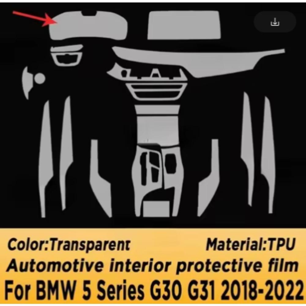 TPU Beschermfolie voor BMW 5 Serie G30 2018 Interieur Krasbestendig Zelfherstellend Transparante Cover