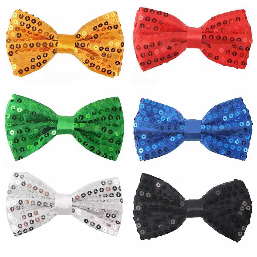 Nœud Papillon à Sequins Cravate de Scène Pour Homme Femme Mode Danse d'Équipe Nœud à Sequins Coloré Fête Brillant Sequins Nœud Papillon