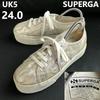SUPERGA Platform Low-Cut Sneakers Low Boots 24.0 Men Women Silver Shoes Trainers(USED)