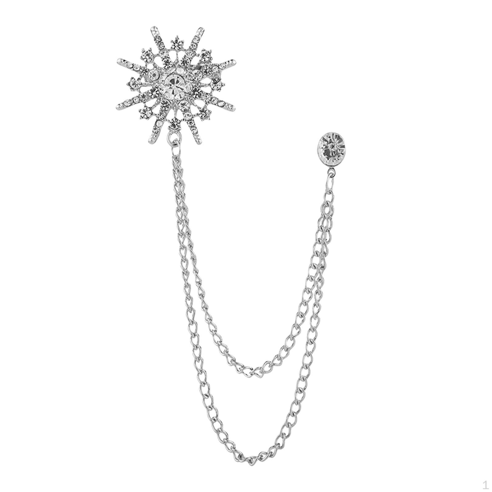 

Elegant Rhinestone Brooch Pin, Dressing Decoration Gift Accessories Retro Pretty Charm Boutonniere серебряный