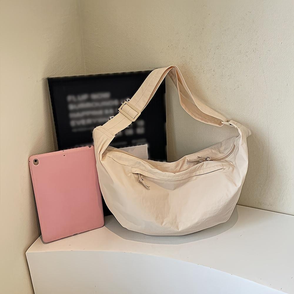 Women's Nylon Dumpling Shoulder Bag, Lightweight Lazy Style Crossbody Purse, Large Capacity Casual Commuter Handbag, Korean Version Relaxed Bag