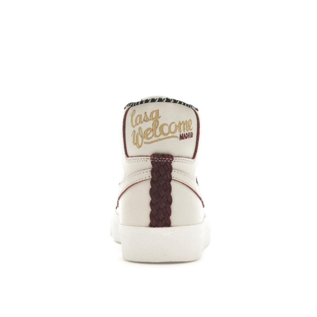 Nike Welcome Skateboarding X Zoom Blazer Mid SB Casa Welcome Madrid Men Sneakers Cream Sail Dark-Beetroot FQ0795-100