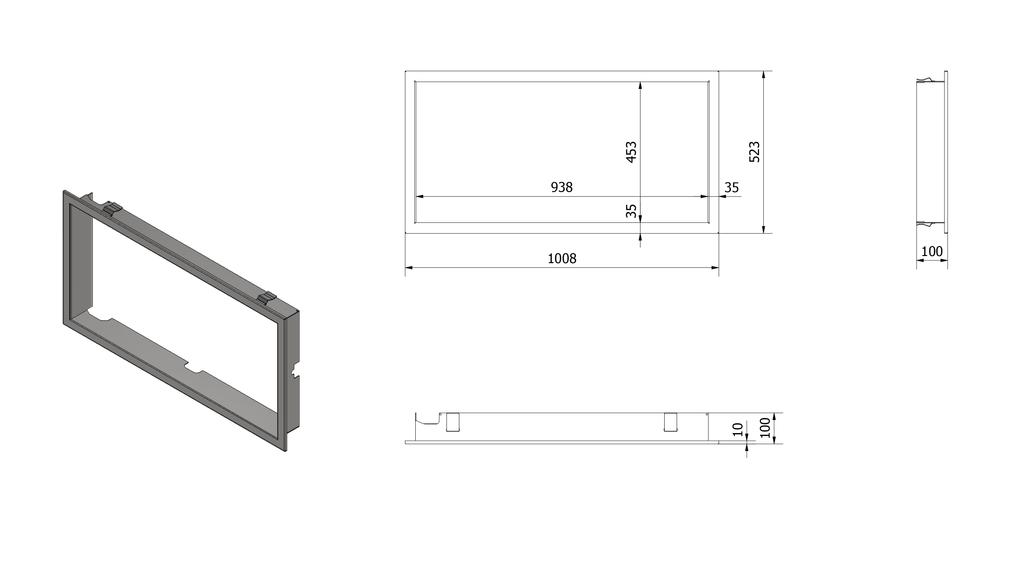 Frame for LUCY 16 fireplace stove frame width 35 mm