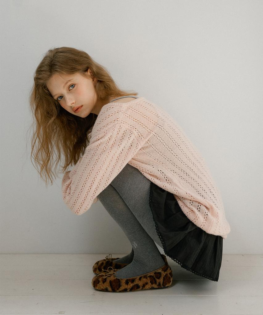 LETTER FROM MOON Blake Wool Knit Dress (Pink)
