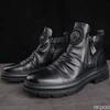 New Spring Luxury Minimalist Men Ankle Boots Fashionable Versatile High Top Shoes Zipper Retro Comfortable Men'S Boots