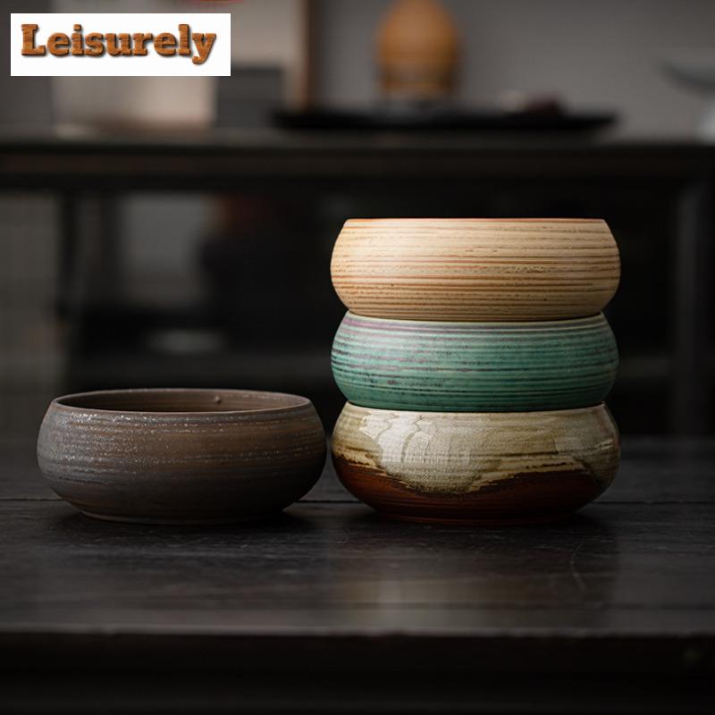 900ml Antique Coarse Pottery Jianshui Washing Cup Bowl Water Washing Slag Tank Household Chaxi Tableware Accessories Ornaments