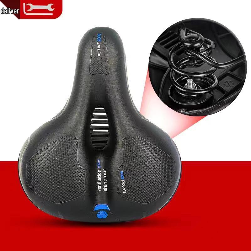 Comfortable Shock-Absorbing Mountain Bike Saddle with Hollow, Breathable Design