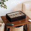 Case Elegance (Case Elegance) Watch Case Solid Wood Espresso Color Watch Glass Display Case Colle...