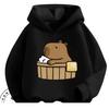 Loose Comfy Spring Autumn Hoodie Capybara Trendy Animal Motif Casual All Match Streetwear For Kids