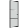 VidaXL Interior Door 76x201.5 Cm Black Frosted Glass and Aluminum 350552