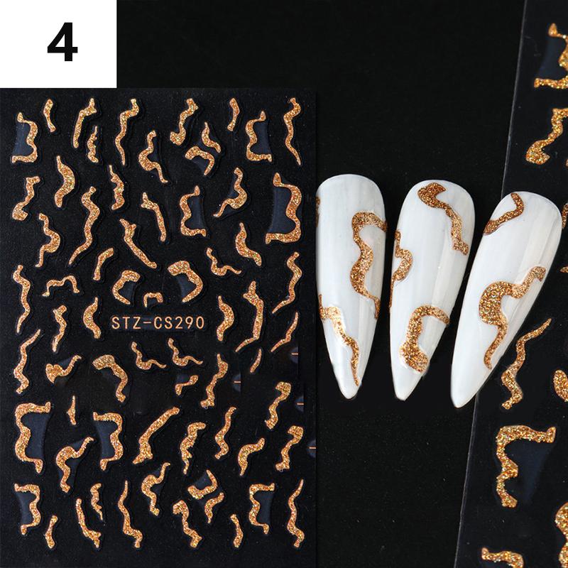 Metallic Silver Chrome Line Nail Stickers Adhesive Stripe Vine Flame Swirl French Foil Tape DIY Manicure Salon Nail Art Decor
