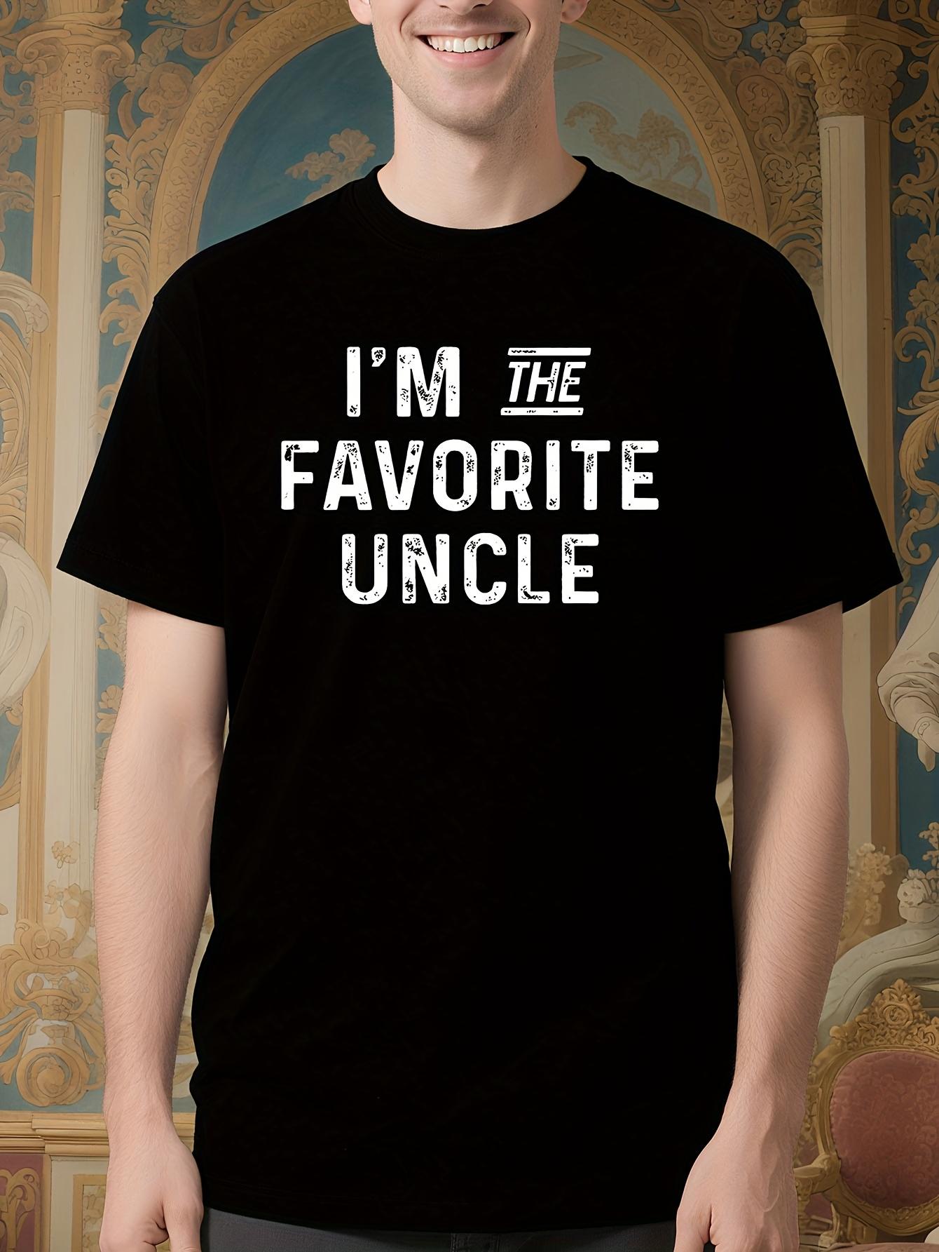 Funny I m the Favorite Uncle Graphic Tshirt - Black Crew ... L