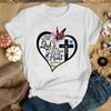 Lord with Your Heart Print Women T Shirt Short Sleeve O Neck Loose Women Tshirt Ladies Tee Shirt Tops Clothes Camisetas Mujer
