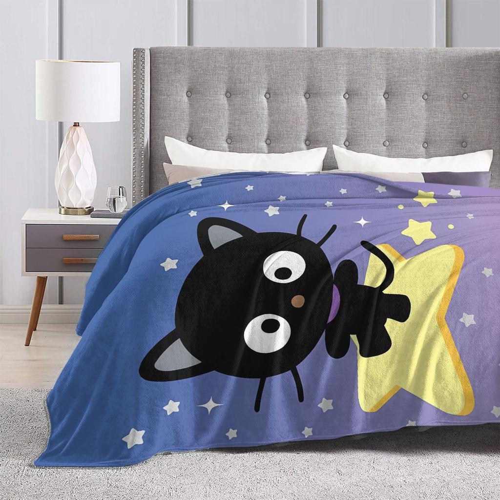 Cute Chococats Blanket Quality Warm Soft Black Cat Bedding Throws Autumn Child Couch Chair Sofa Bed Street Trend Bedspread