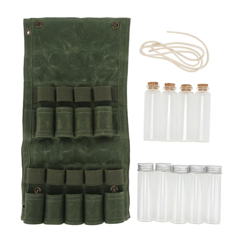 Seasoning Bottle Storage Bag Portable Camping Spice Kit with 9 Spice Jars for Outdoor Camping BBQ Picnic