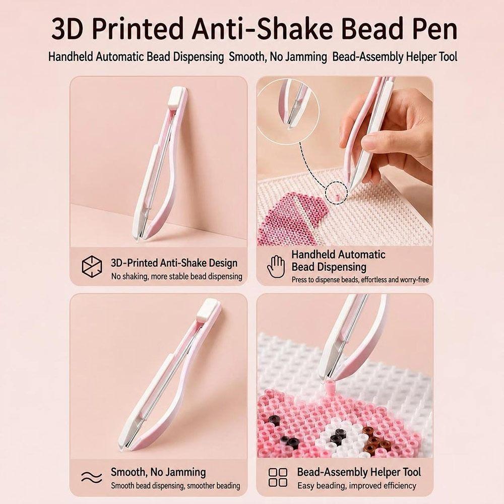 No-Shake Bean Needle Pen Press-On Mechanism Press Point Grip Pen Perler Bead Pen For Kids Crafts