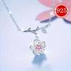 925 Silver Hypoallergenic Necklace 1 Piece Women's Cherry Blossom Necklace Exquisite High-end Clavicle Chain