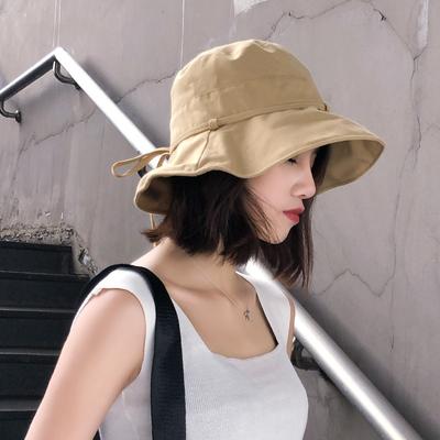 Big Eaves Bucket Hat Women's Versatile Hat Tide Shade Summer Cotton and Linen Sun Protection Hat