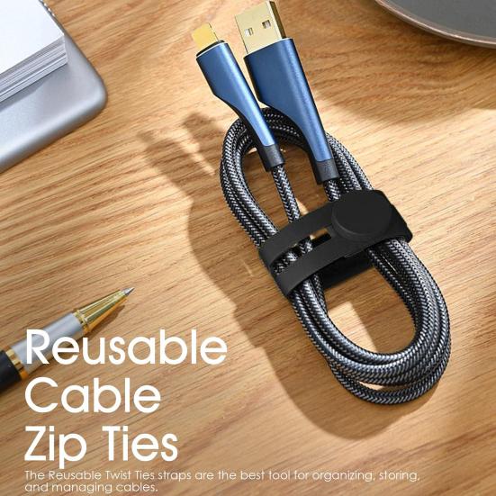 30Pcs Cable Processor Labeling Kit Waterproof Ties with Tag Stickers Lightweight Cord Organizers Travel Cable Tie Kit