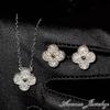 Avance Clover Earrings Necklace - Simple Silver - Popular, Cute, Elegant - Women's (Earrings)