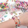 100Pcs Polymer Clay Beads Set Colorful Flower Fruit Pattern Beads Kit For DIY Handcrafts Bracelet Phone Chain Making Supplies