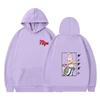 Anime-Inspired Oversized Hoodie With Ribbed Hem Unisex Sweatshirt Fall Casual Wear