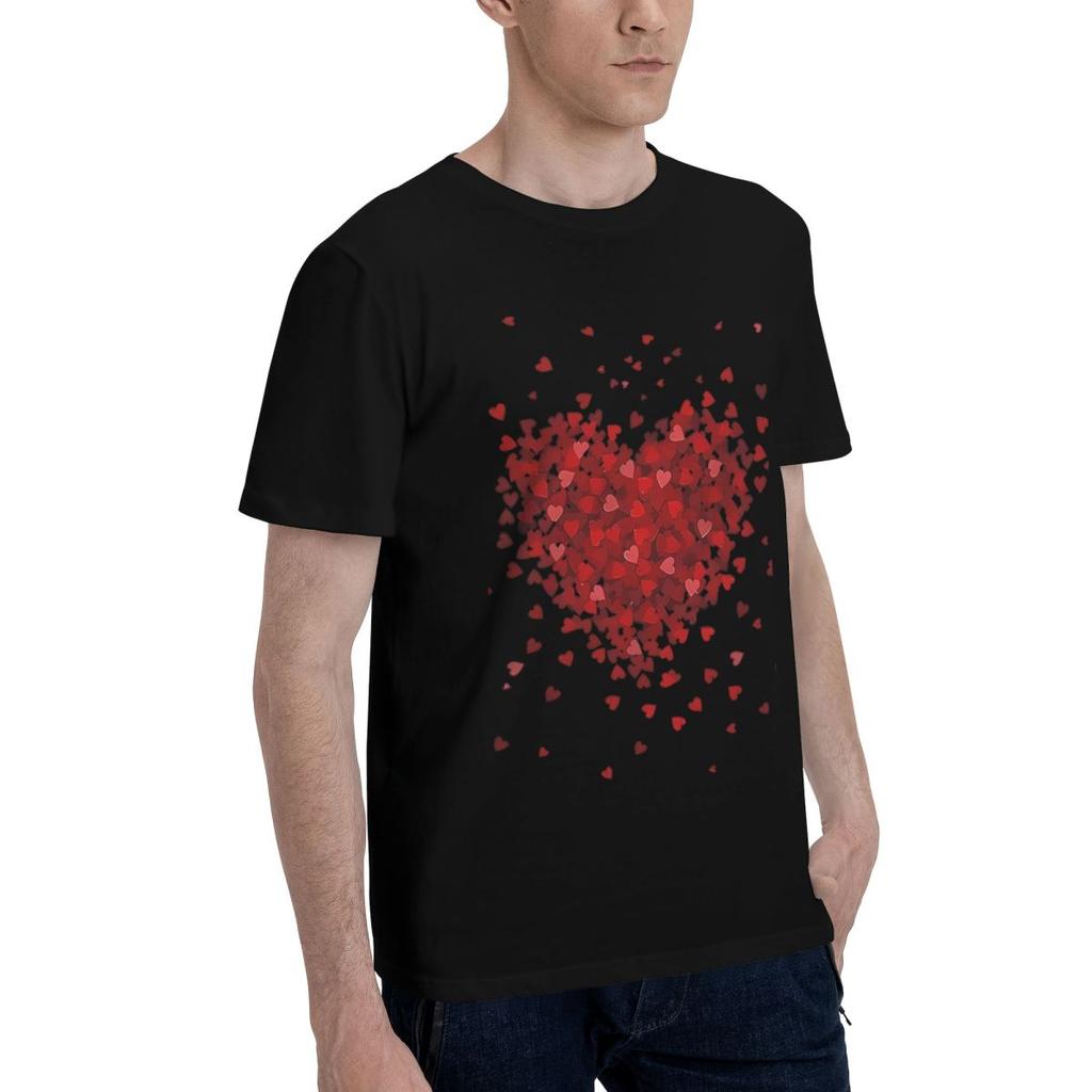 Retro Red Heart Fashion 3D 100 Cotton Casual Breathable Confortable Tshirt Mens TShirts Tshirts Men