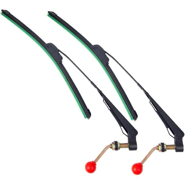

UTV Wiper Kit Hand Operated Manual Windshield Wiper Kit Compatible With Polaris Ranger RZR Can Am Maverick X3 Commander Defender Pioneer Golf Cart-2