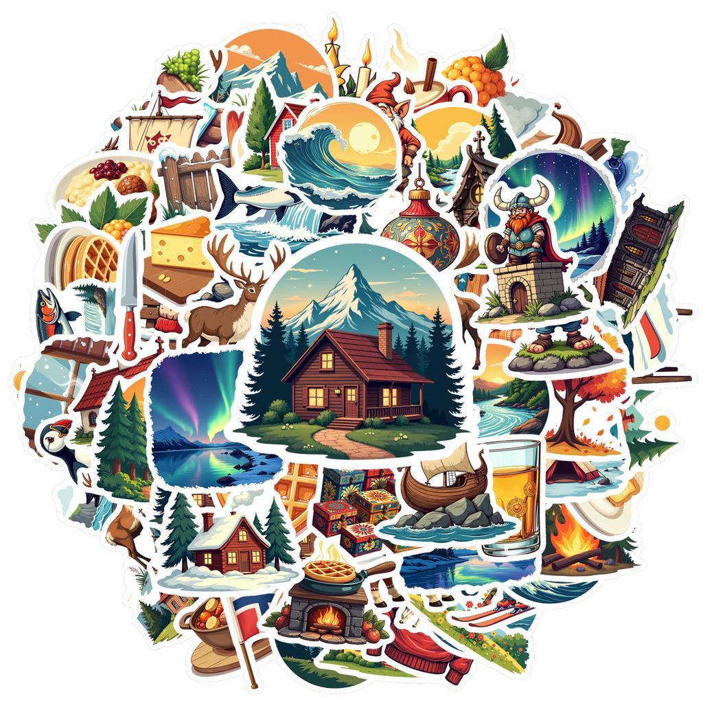 35-100pcs Nordic Charming Stickers Scrapbooking Stickers Aesthetic Retro Graffiti Waterproof Stickers For Planner Diary Decor