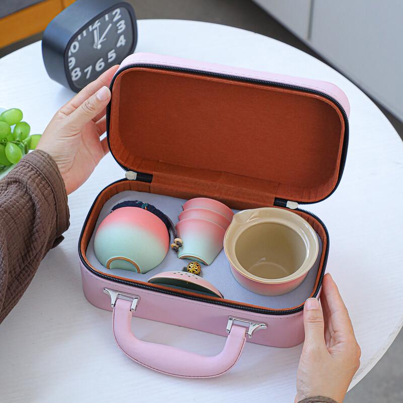 Nordic Ceramic Portable Travel Tea Set with Capsule Bag