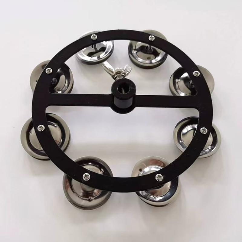 Portable Metal Hi-Hat Cymbal Rings Practice Tambourine Bell Professional Crash Row Cymbal Accessories for Drum Performance