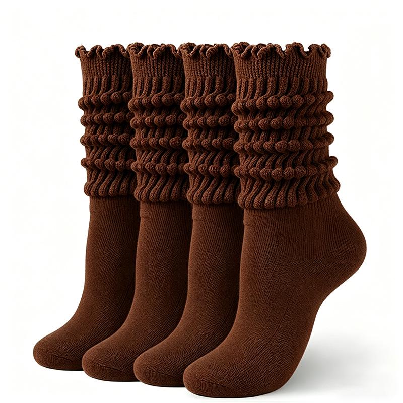 Candy Color Chunky Socks for Men and Women - Autumn/Winter Solid Slimming Long Socks