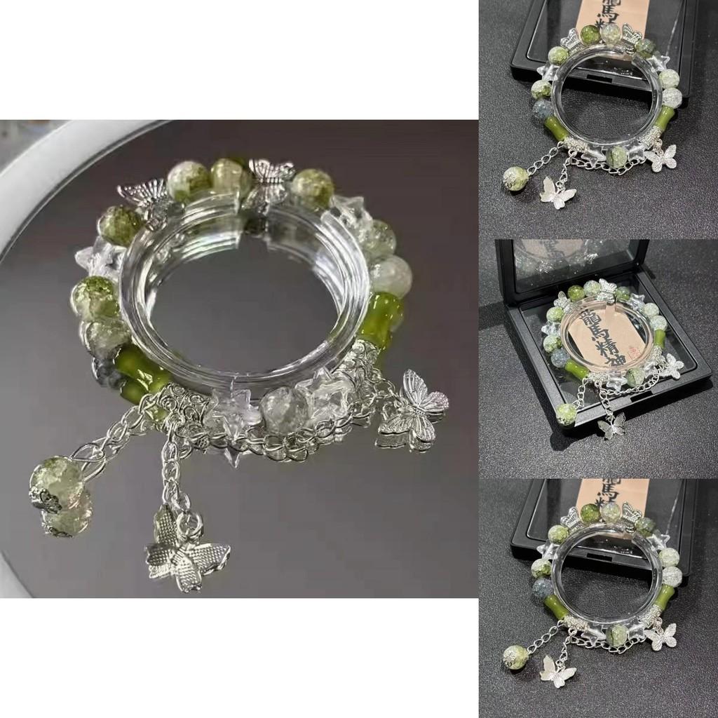 And Stylish Butterflies Beads Bracelet With Plated Alloy Women For