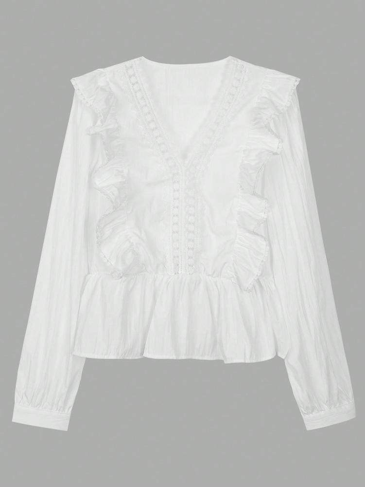 Spring/Summer 2026 Women's Elegant Puff Sleeve Ruffle Blouse