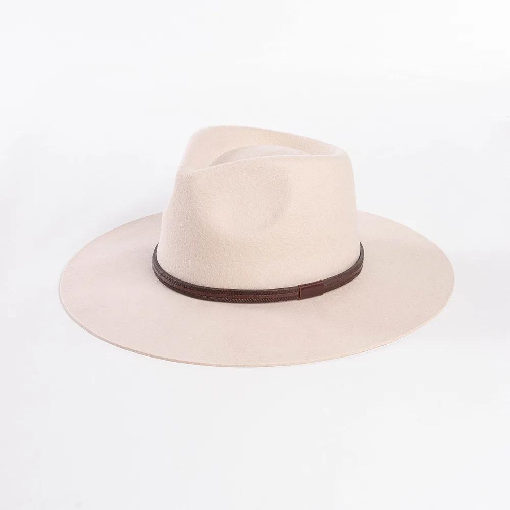 Australian 100% Wool Vintage Fedoras Hat for Women/Men Jazz Top Wool Felt Hat with Brown Belt Big Head Size Sun Hat M/L/XL 61cm