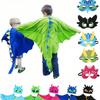 Christmas/Halloween Party Costume Cloak, Hat, Mask Dinosaur Element, Children Festival Performance Shawl Outfit, Holiday Party Cosplay Costume