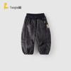TONGTAI Kids' Double-Layer Thickened Casual Cuffed Pants