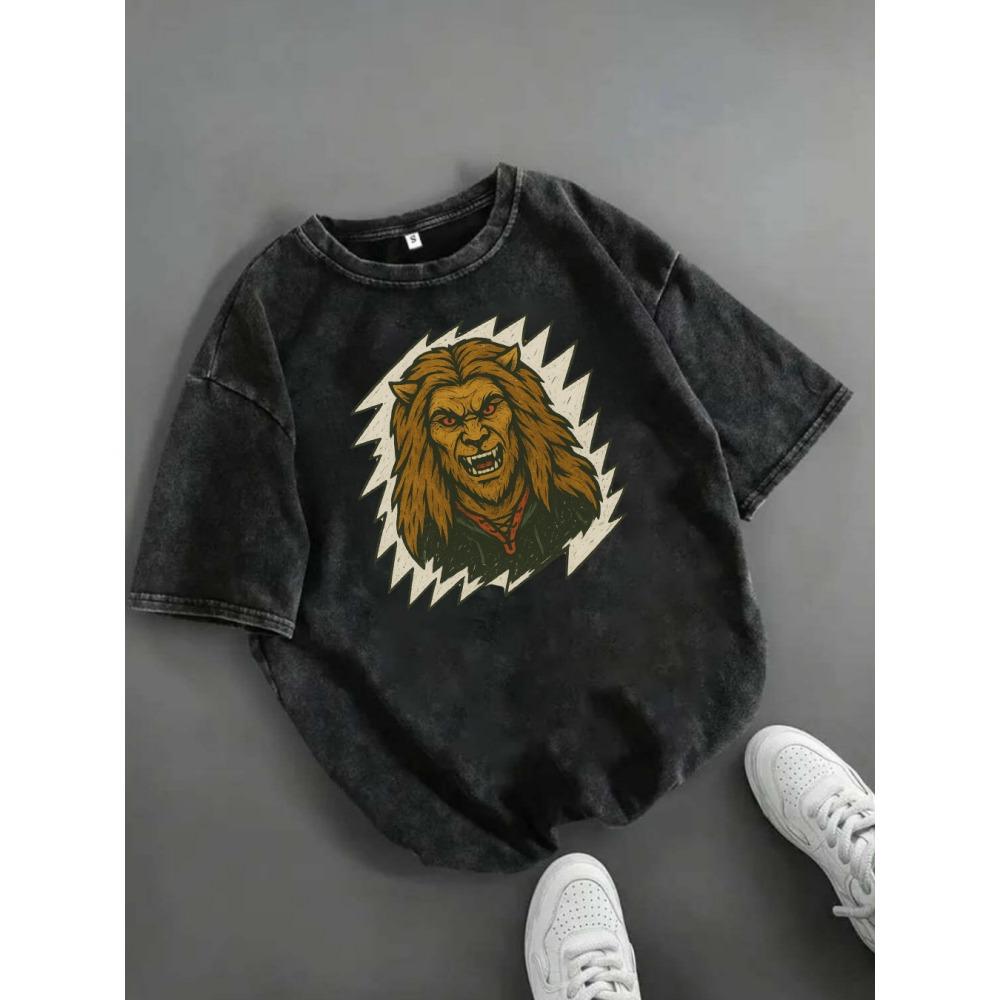 

American Garett Washed Acid Vintage Unisex Oversize T-Shirt Summer Harajuku Y2K Funny Short Sleeve O-neck Tops S