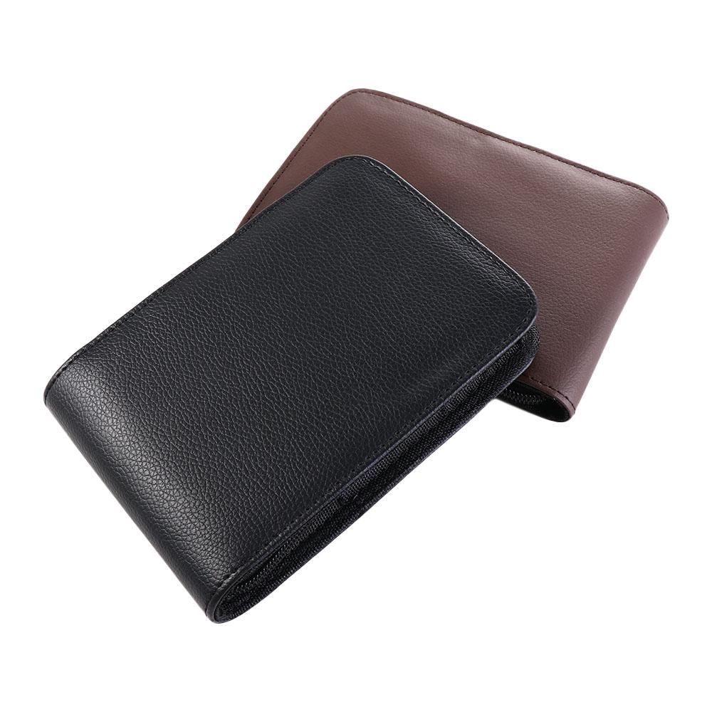 Faux Leather Pen Storage Box Roller Pen Holder Pen Container Bag Pens Zipper Case Fountain Pen Case
