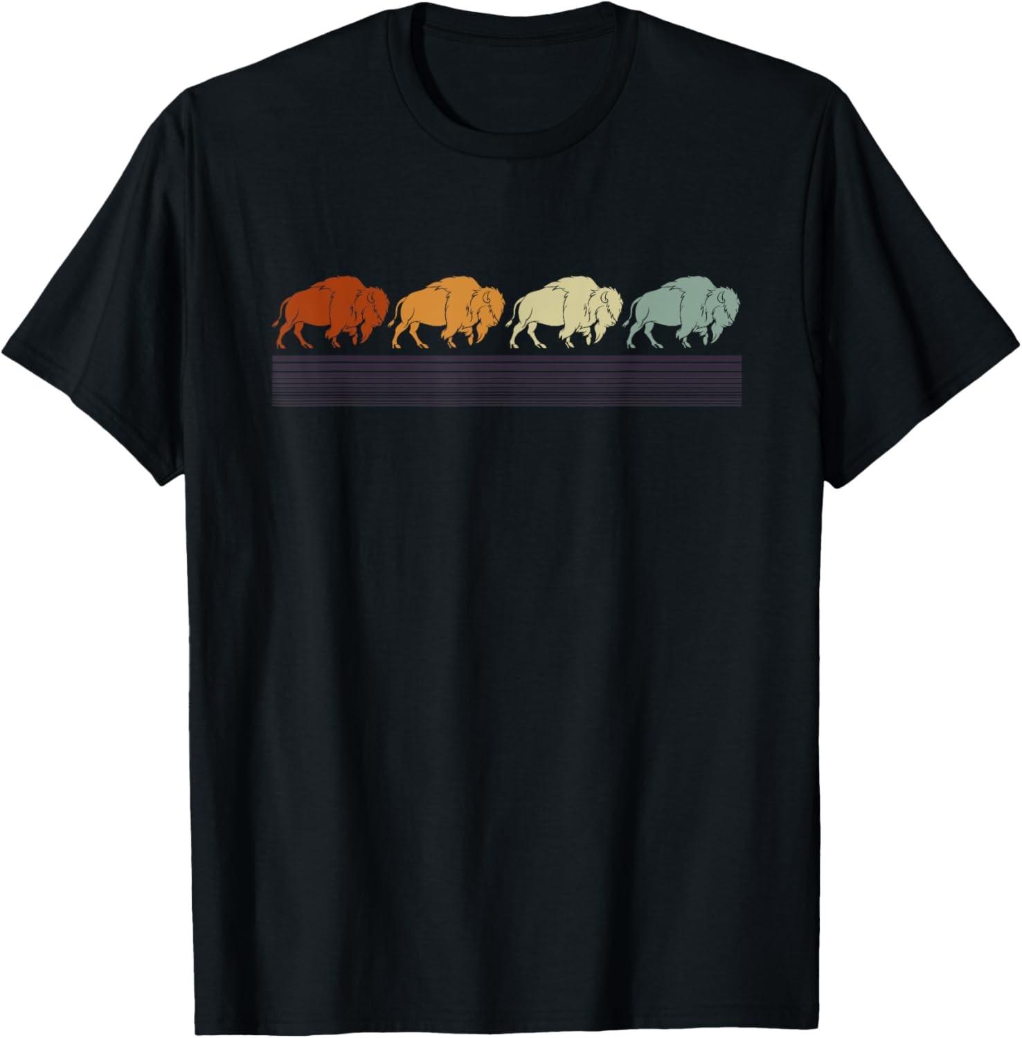 Retro Buffalo T-Shirt S разноцветный