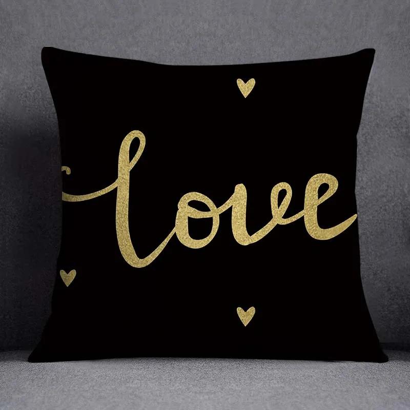 Quadratischer Kissenbezug mit geometrischem Blumenmuster in Schwarz und Gelb, dekorativer Kissenbezug für Zuhause und Büro