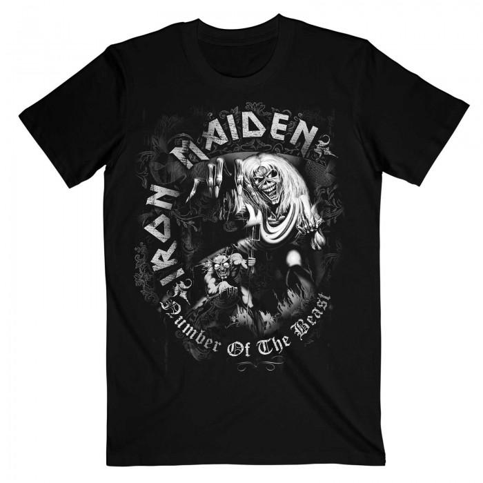 T-shirt unisex per adulti Number Of The Beast degli Iron Maiden in tono grigio M nero