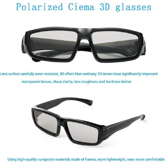 4 Pack Passive Circular Polarized RealD 3D Glasses for Cinema and Passive 3D TVs Projectors, Note: Does Not Work with Active 3D TVs Projectors