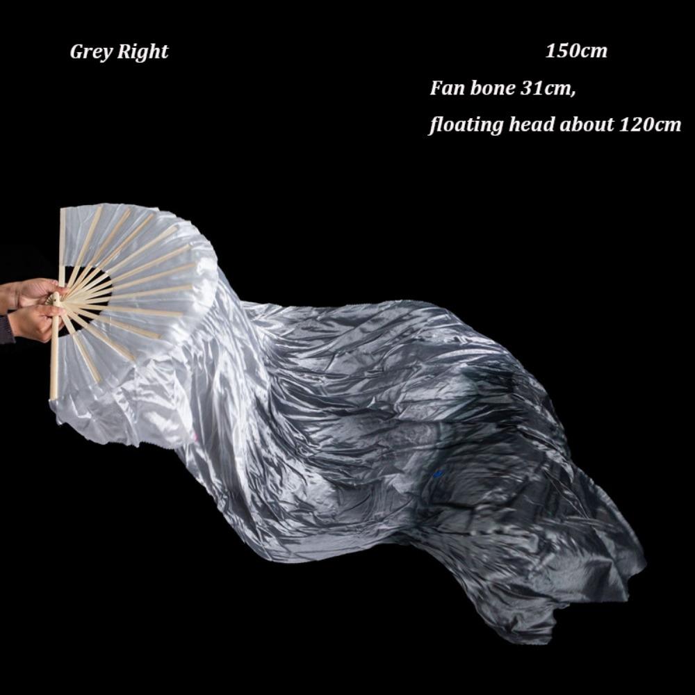 Gradient Color Belly Dancing Fan 150cm Length Multicolors Long Imitation Fan Dance Accessories Rayon Silk Fans For Kid Women