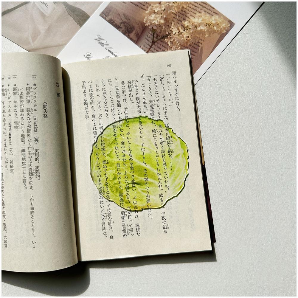Transparenter Acryl-Lesezeichen Frucht-Gemüse-Design Kreativer Seitenmarkierer Klares Buchzubehör Für Lese-Schüler Geschenk