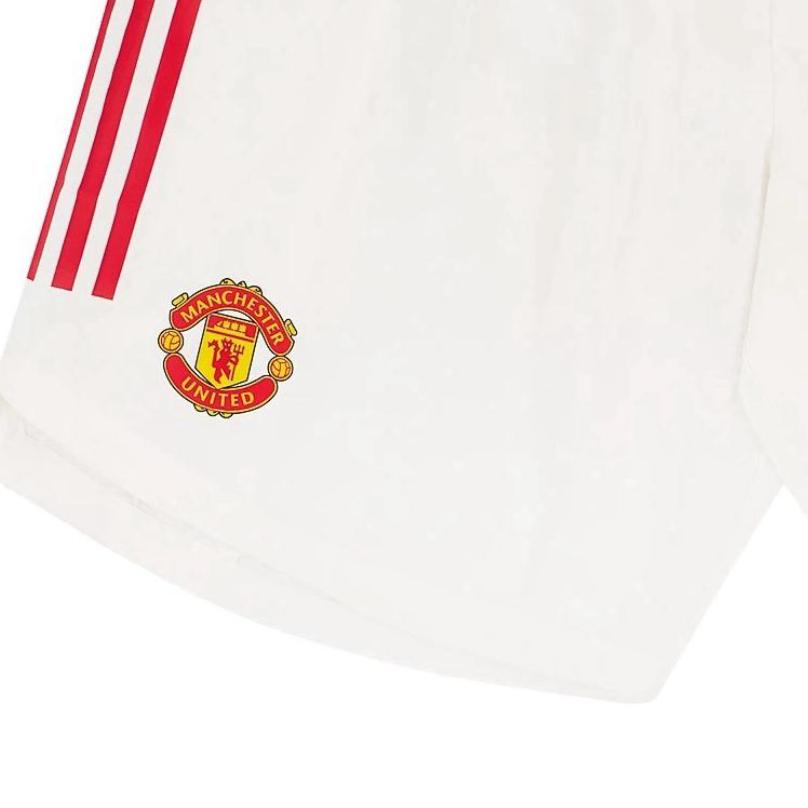 adidas 2021-22 Season Manchester United Side Stripe Logo Print Breathable Football Pants Men Pants White GM4618