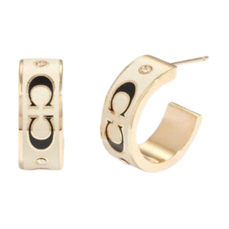 Coach Buchstaben gravierte Ohrringe Damenohrringe Gold CI903-GD